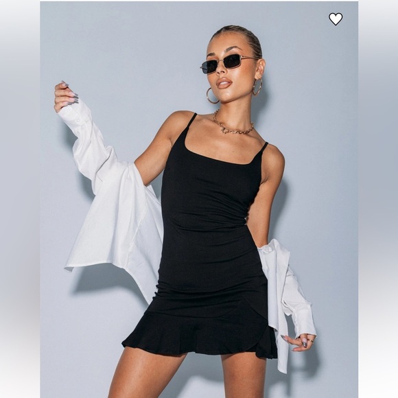 Princess Polly KIRIBATI MINI DRESS BLACK size 2 - Picture 1 of 12